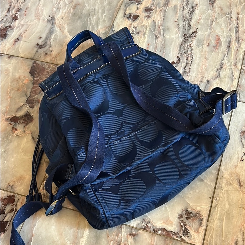 Navy Blue Coach Women's Backpack - Picture 6 of 12